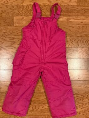 London Fog Hot Pink Kids Snow Bib Overalls